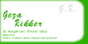 geza rikker business card