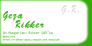 geza rikker business card